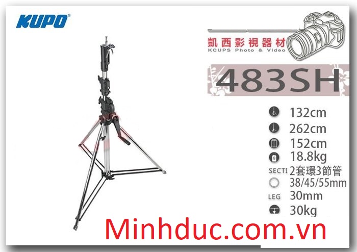 CHÂN ĐÈN KUPO 483SH WIND-UP STAND